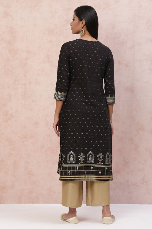 Red Cotton Flex Straight Kurta image number 4