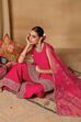 Pink Viscose Blend Straight Solid Suit Set image number 9