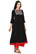 Black Kalidar Viscose Kurta image number 3