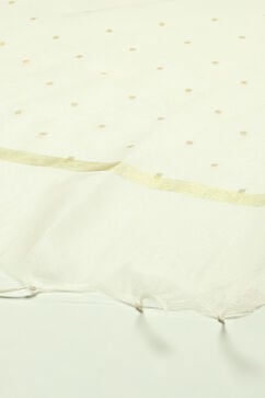 Off White Polyester Straight Yarndyed Kurta Palazzo Suit Set image number 3