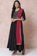 Black Art Silk Kalidar Suit Set image number 3
