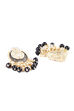 Black Metal Brass Earrings image number 3