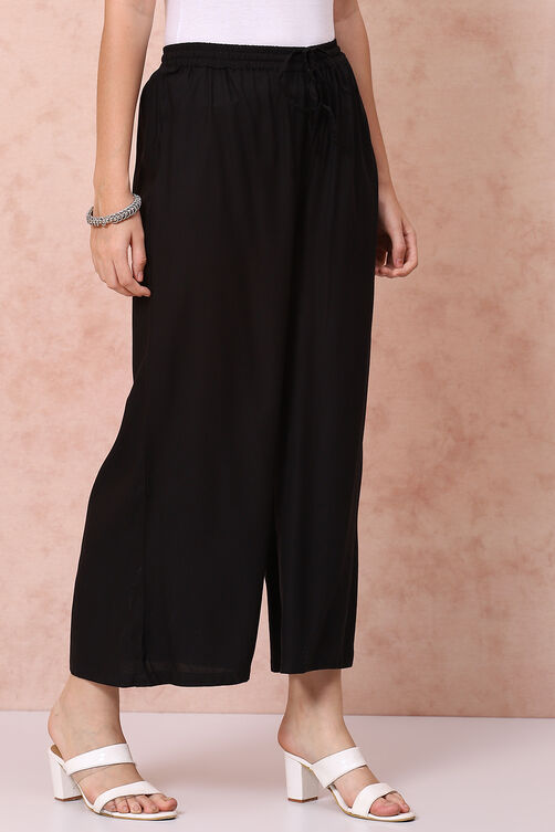 Black Viscose Palazzo image number 3
