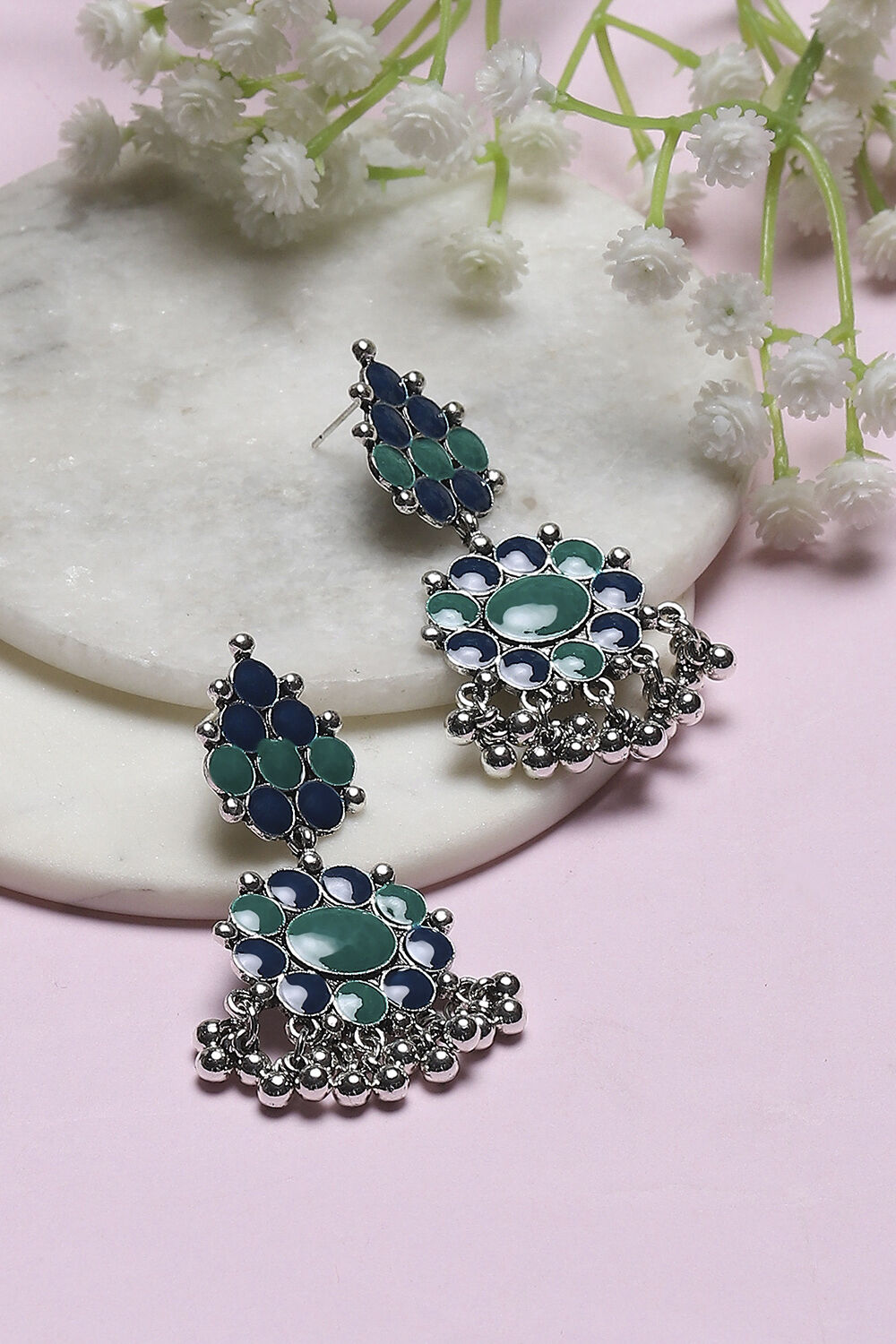 Blue Oxidize Alloy Danglers image number 0