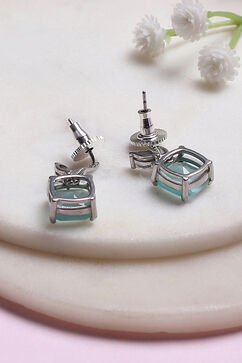 Mint Green Brass Jhumka image number 2