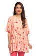 Peach Flared Viscose Indie Top image number 0
