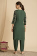 Purple Viscose Rayon Straight Printed Suit Set image number 5