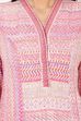Pink Straight Cotton Kurta image number 3
