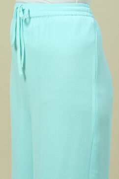 Sky Blue Cotton Blend Palazzo image number 2