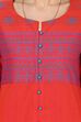 Orange Straight Poly Cotton Kurta image number 4