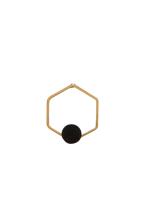 Golden Metal Brass Earrings - Set Of 2 image number 1