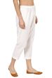 White Cotton Slim Pants image number 3