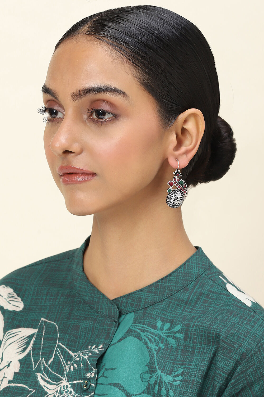 Pink-Green Alloy Drop & Danglers image number 3