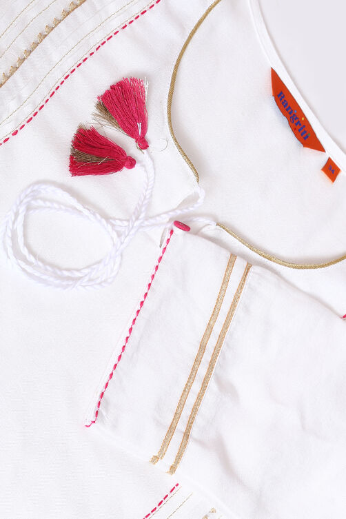 White Viscose A Line Suit Set image number 4