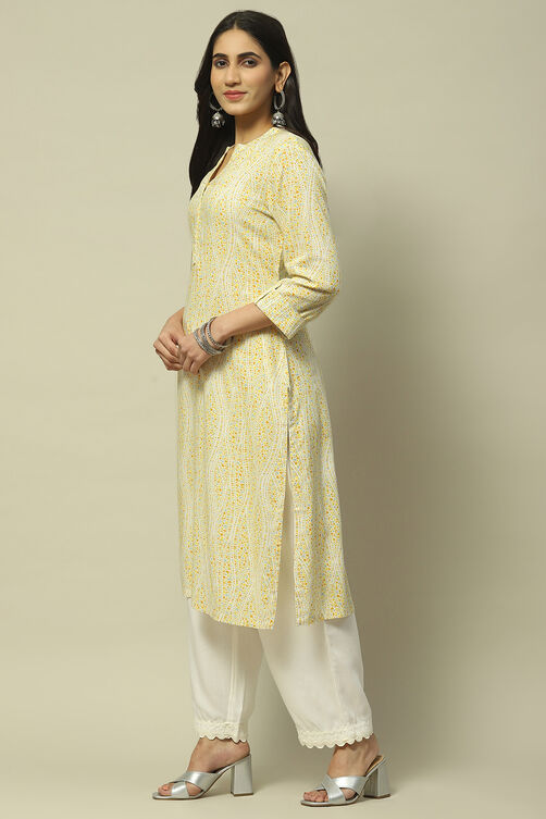 White Rayon Staight Kurta image number 2