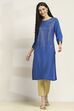 Black Viscose Rayon Printed Straight Kurta image number 5