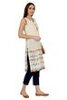 Beige Straight Cotton Kurta image number 3
