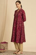 Green Viscose Blend A-Line Printed Kurta image number 2