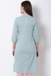 Aqua Cotton Straight Kurta image number 5