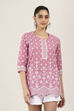 Pink Cotton Straight Tops image number 6