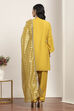 Yellow Viscose Polyester Straight Suit Sets image number 4