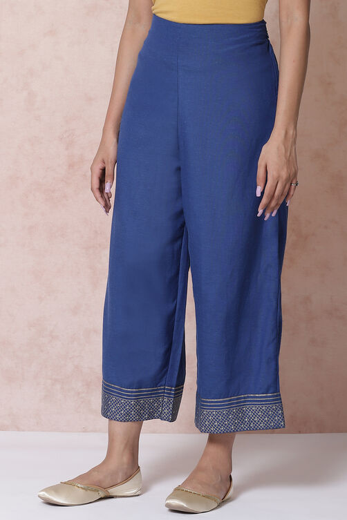 Indigo LIVA Palazzo Pants image number 3
