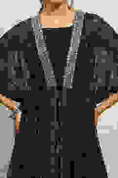 Black Poly Georgette A-Line Printed Top Lehanga Lehenga image number 1