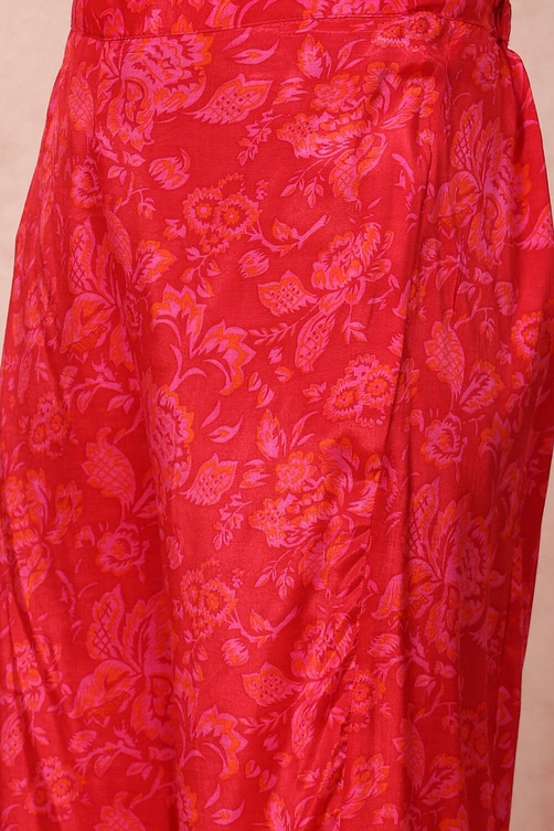 Pink Viscose Shantoon Straight Printed Kurta Palazzo Suit Set image number 2