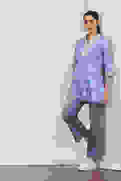 Blue Cotton Straight Tops image number 0