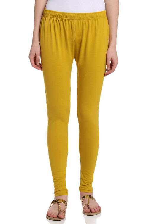 Mustard Cotton Jersey Leggings image number 0