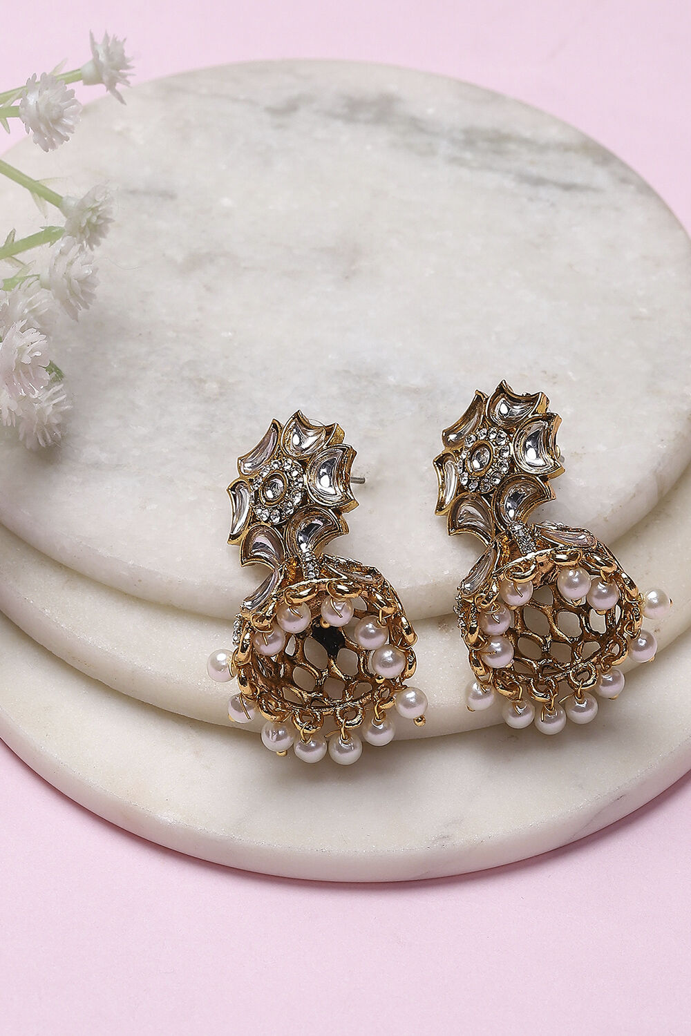 White Alloy Jhumka image number 0