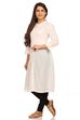 Off White Straight Cotton Kurta image number 2