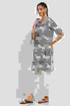 Black Printed Straight Kurta image number 2