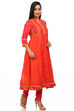 Orange Kalidar Polyester Suit Set image number 3