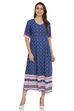Indigo Flared Viscose Dress image number 0
