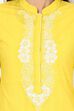 Yellow Flared Cotton Kurta image number 4