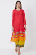 Coral Viscose Rayon Straight Kurta image number 0