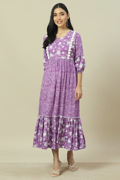 Purple LIVA Tiered Dress image number 5