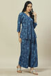 Indigo LIVA Woven Straight Kurta Suit Set image number 5