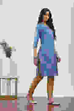 Blue Rayon Straight Kurtas image number 4