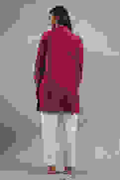 Red Cotton Printed Straight Top image number 3