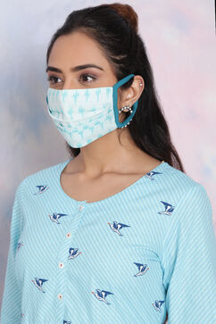 Mint Green Viscose Rayon Mask image number 3