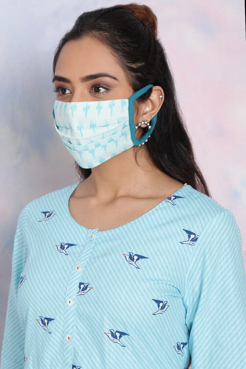 Mint Green Viscose Rayon Mask image number 3
