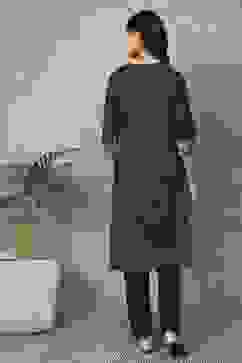 Black Cotton Printed Straight Kurta image number 3