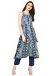 Indigo Kalidar Polyester Kurta image number 0
