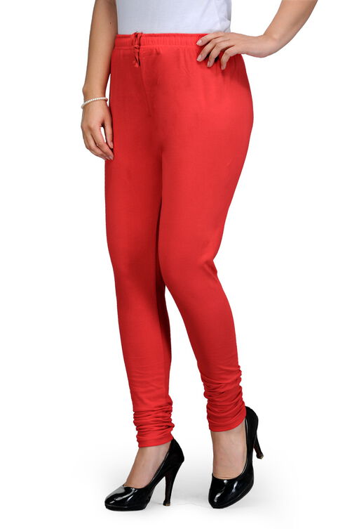 Red Cotton Leggings image number 2