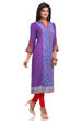 Purple Straight Cotton Kurta image number 2