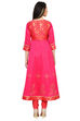 Pink Anarkali Polyester Kurta image number 4
