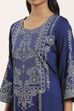 Blue Polyester Straight Kurta Pants Set image number 1