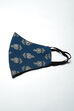 Blue Art Silk Face Mask image number 2